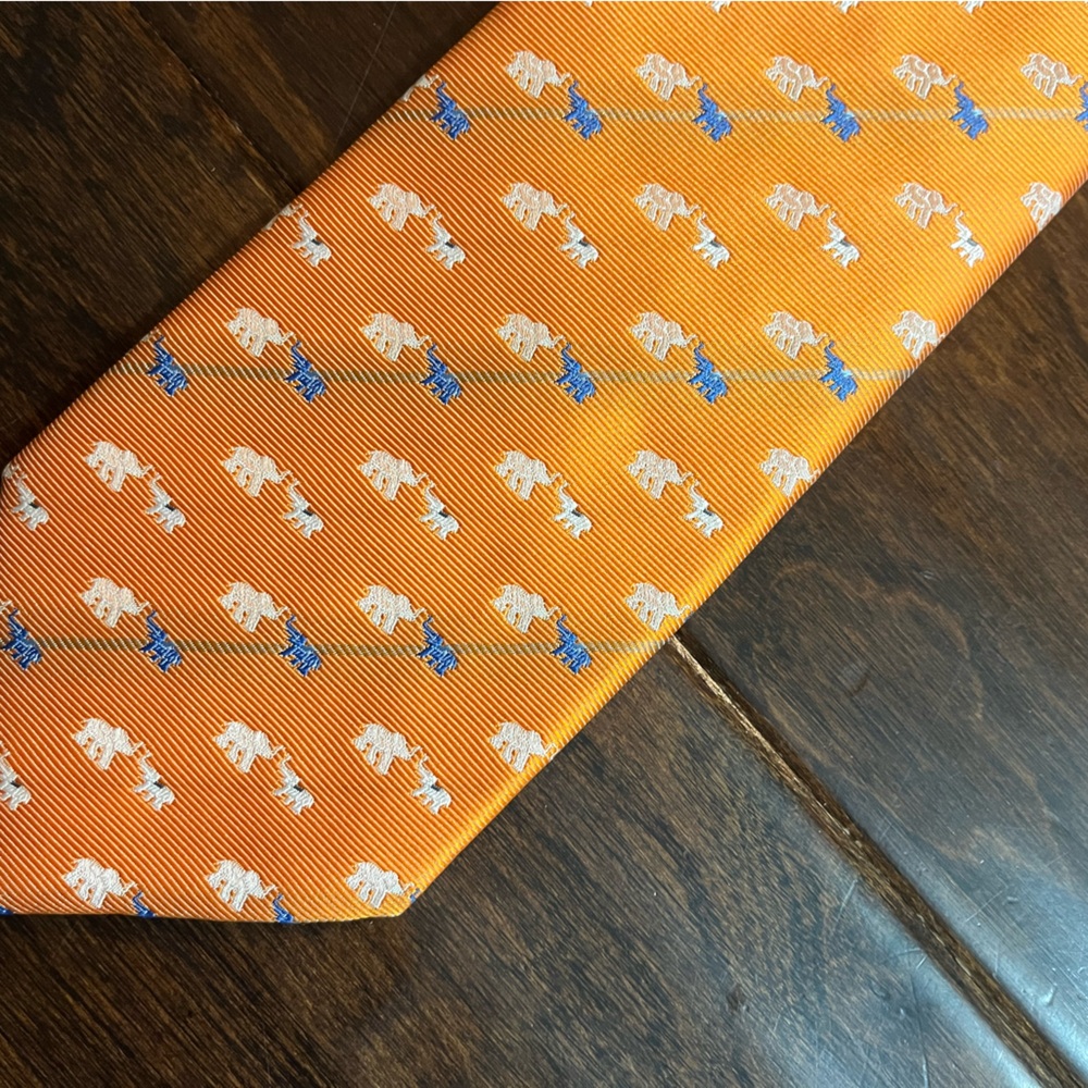 Hn Cravate Orange Elephant Tie